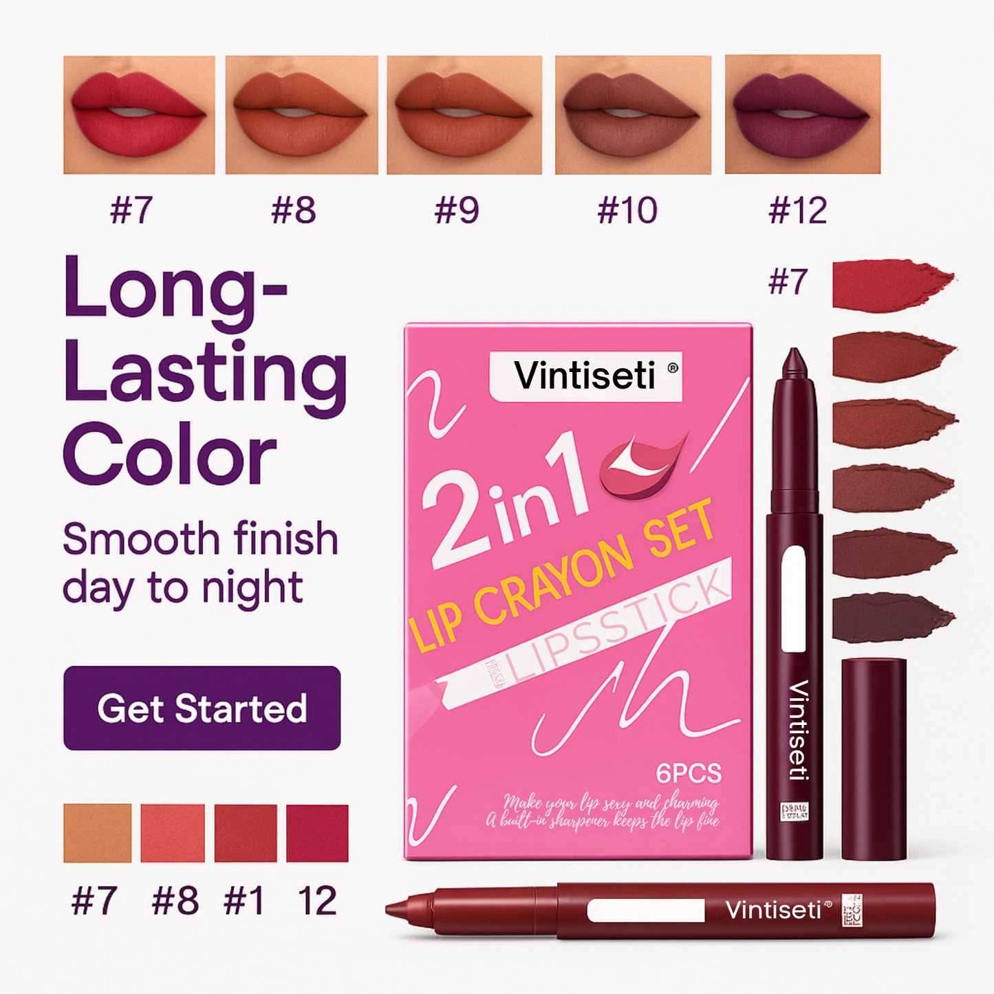 Dual Lip Liner & Lipstick Set Vintiseti