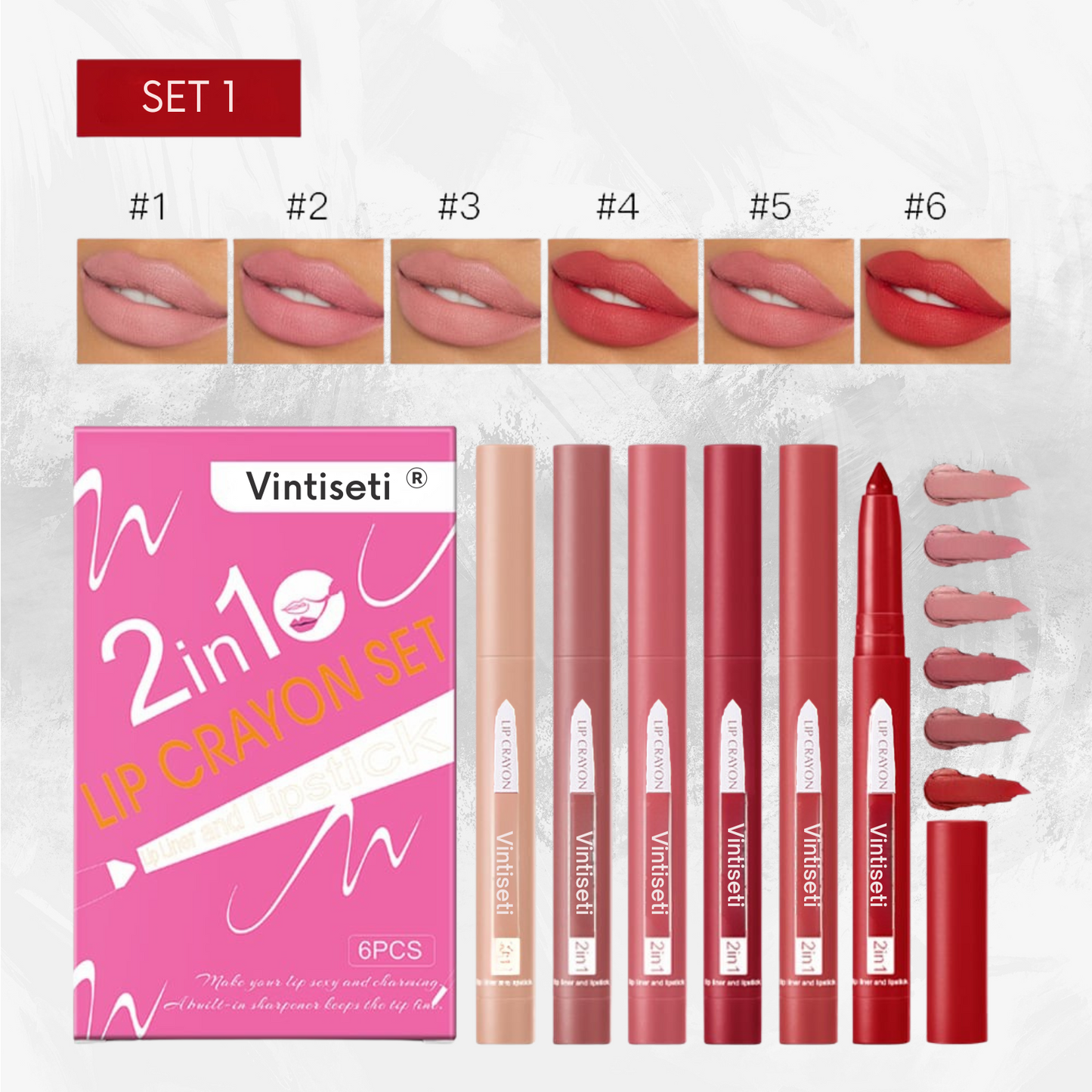 Dual Lip Liner & Lipstick Set Vintiseti