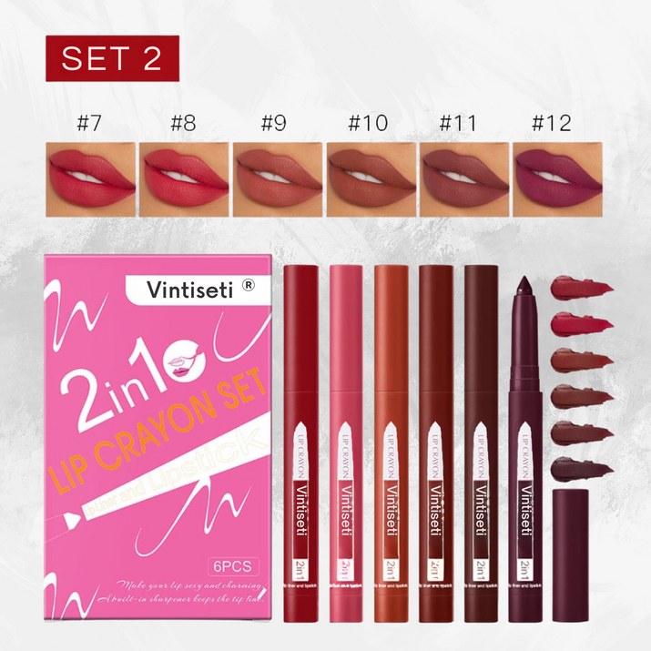 Dual Lip Liner & Lipstick Set Vintiseti