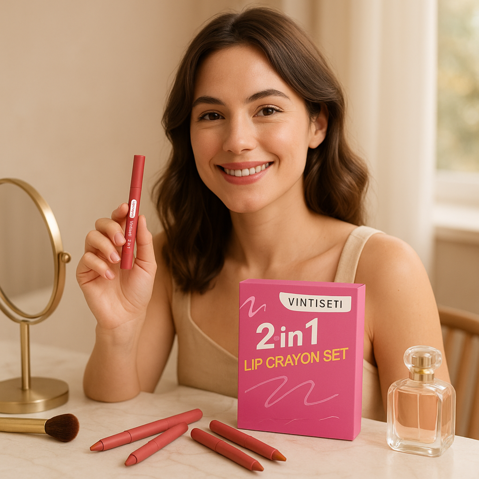 Dual Lip Liner & Lipstick Set Vintiseti