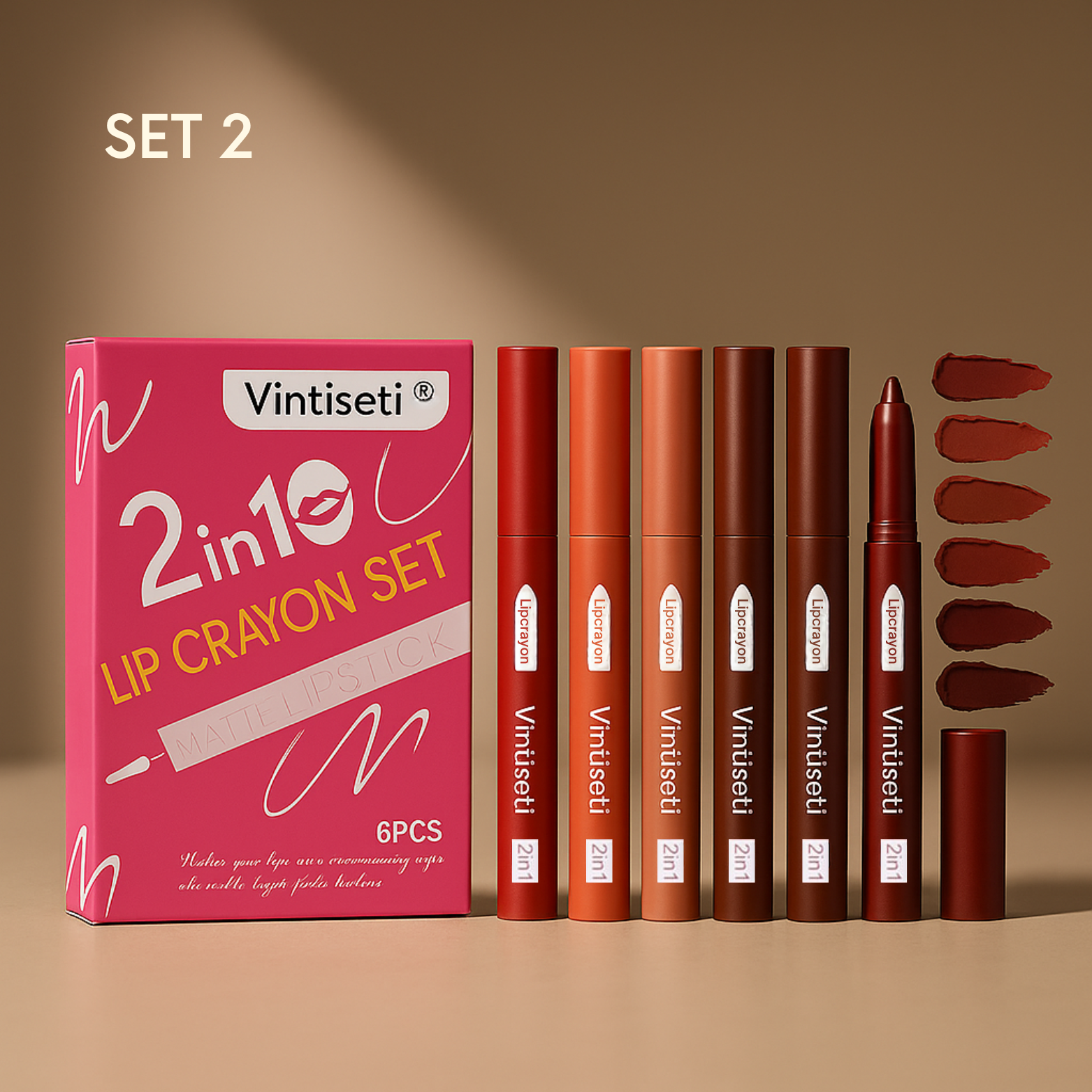 Dual Lip Liner & Lipstick Set Vintiseti