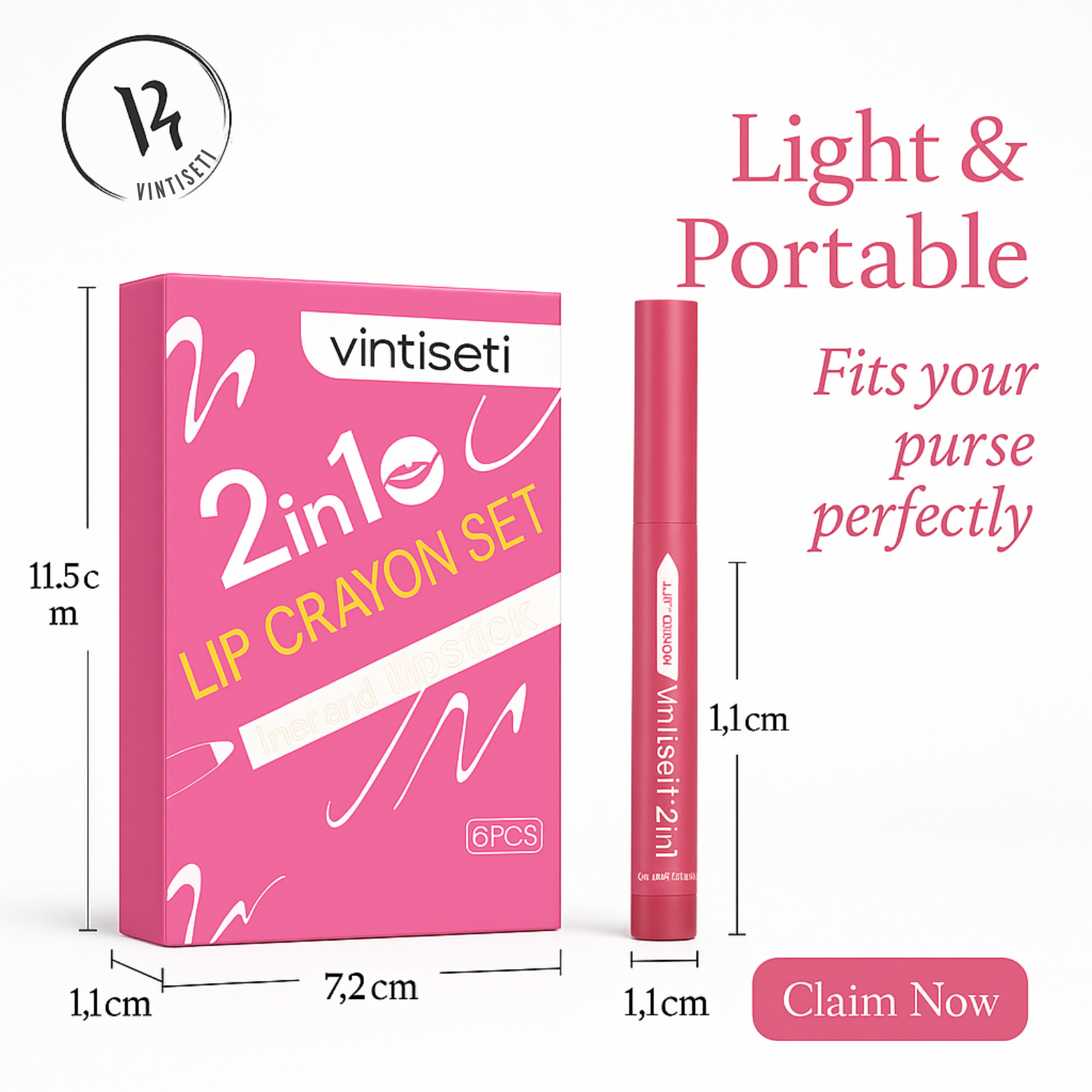Dual Lip Liner & Lipstick Set Vintiseti